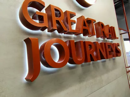 Great Rail Journeys Signage project sign